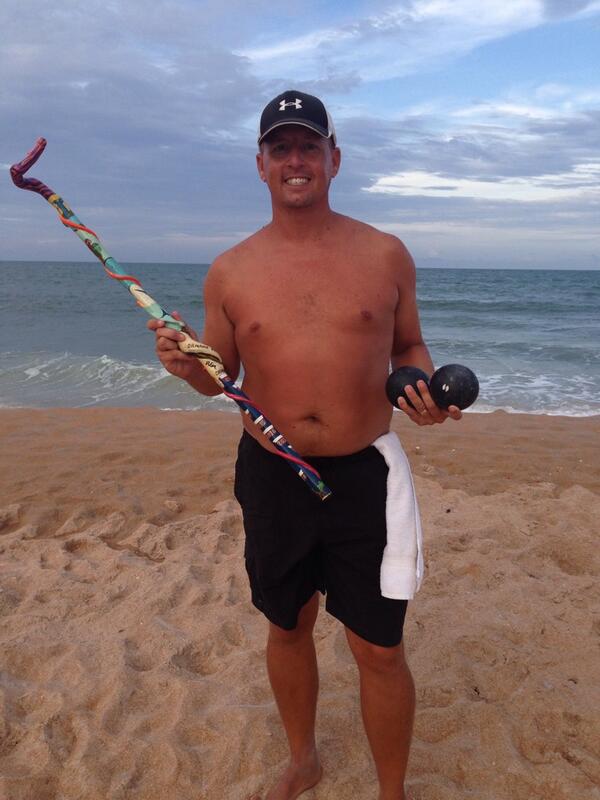 BuffyFrazier14's tweet image. So proud of my hubby for winning the annual Bocce Tournament at the beach. @BCBear15 #backtobackchamp