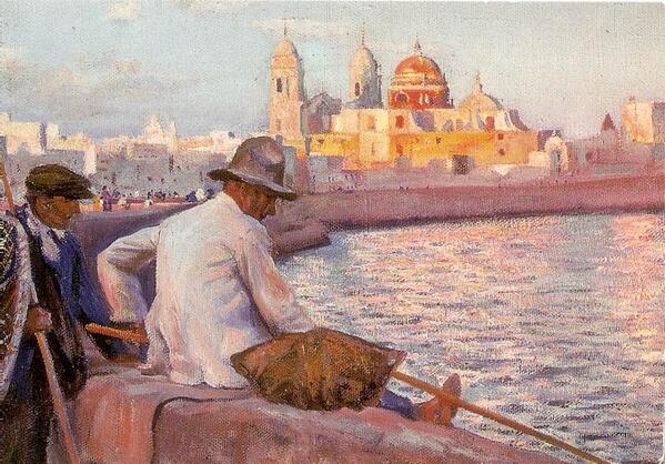 HistoriadeCadiz's tweet photo. Imposible captar   mejor el color y la luz de este   paisaje de #Cadiz, obra  del pintor #gaditano  Federico Godoy (1869-1939).

 https://t.co/6fo6wWPQ5K