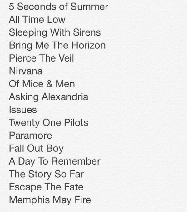 ChrisxRyan's tweet image. RT if you Love, Like or Listen to any of these bands!