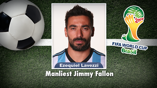 FallonTonight's tweet image. Jimmy looks a lot like one of the World Cup Superlatives! #FallonTonight
