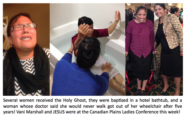 esloutreach's tweet photo. @RaymondWoodward: A woman got out of wheelchair at CP Ladies Conference. @VaniMarshall and JESUS were in the house! http://t.co/HhAEjeA9KL