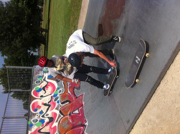 <a href="/TeamExtremeUK/">Team Extreme</a> giving our new skateboarders a helping hand at the seven kings skate park
