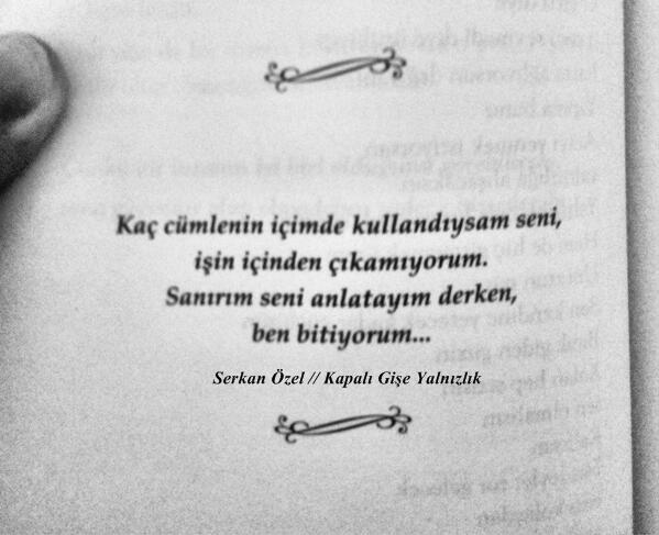 Sanırım seni anlatayım derken, ben bitiyorum. 

/Kapalı Gişe Yalnızlık/