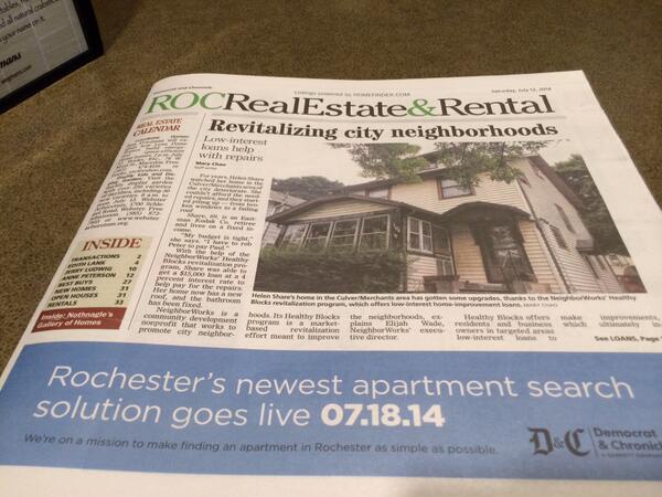 Newdigs's tweet photo. On 7/18 #Newdigs will have some pretty big news in #Rochester. We're powering #apartment search for the @DandC!! http://t.co/8JLTwXaGWj