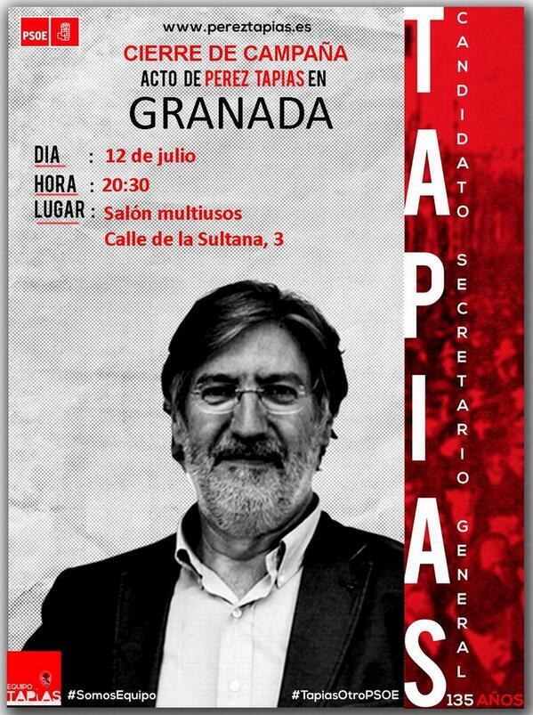 lolatov's tweet photo. Hoy a las 20.30 acto de cierre de campaña de @japtapias en Granada  #TapiasOtroPSOE #Coherencia  #VotaTapias http://t.co/6k3SvnkZvC