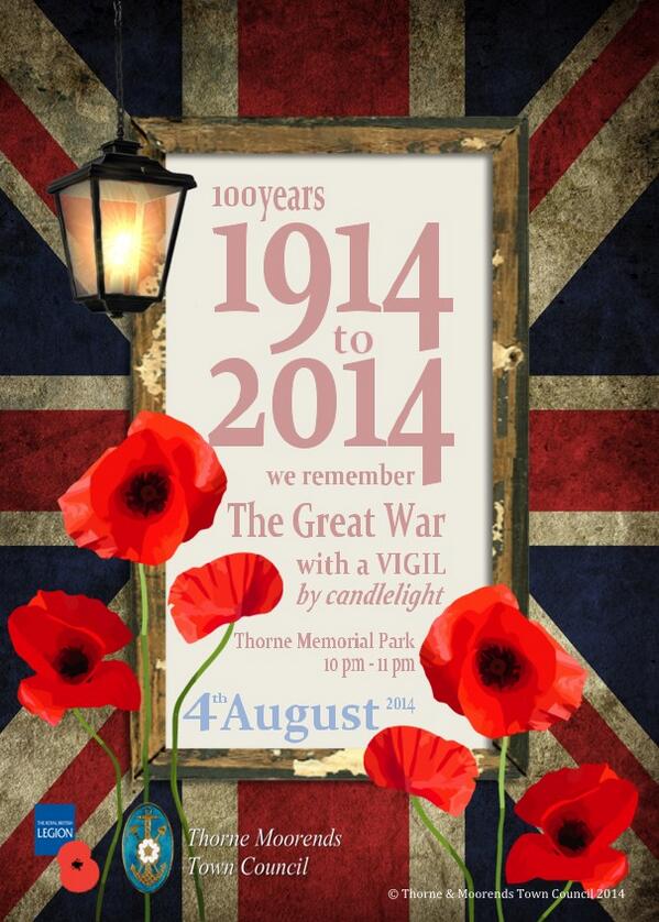 #4Aug2014 #ww1centenary w/ @PoppyLegion in #Thorne #Park #candlelight #vigil from 10pm #LightsOut #doncasterisgreat