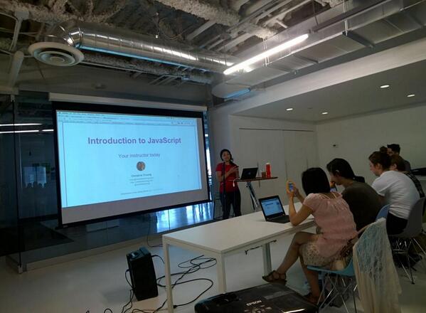 AhmadNassri's tweet photo. kicking off JavaScript #workshop at @llcodedotcom with @christinatruong http://t.co/sIbNHc2kyX