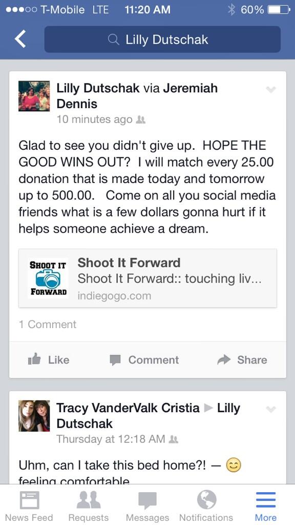 shootitforward's tweet image. Every $25.00 donated today &amp;amp; tomorrow will be matched up to $500.00! Please SHARE!!!  indiegogo.com/projects/shoot…