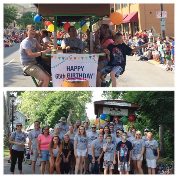 VisitFortWayne's tweet photo. We had a great time participating in the 2014 @ThreeRiversFest Parade! Thank you @PedalCity for the bike! #TRF2014 http://t.co/Mx4IXaY3jy