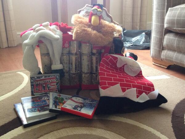 Christmas crackers, hats, music and DVDs already for Christmas Camp next weekend #ChristmasInJuly
