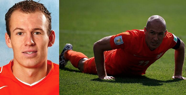 koldenero's tweet photo. La caída más grande de Robben fue la de su pelo http://t.co/sVq6kSqdiu