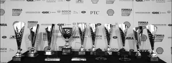 FormulaStudent's tweet image. The #FS2014 trophies have been meticulously polished and prepared, ready for the ceremony tonight. Have you won?!