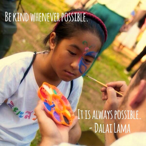 freedomstoryorg's tweet photo. "Be kind whenever possible. It is always possible."
-Dalai Lama #thesoldproject #humantrafficking #inspiration http://t.co/tYfvBXeGRx