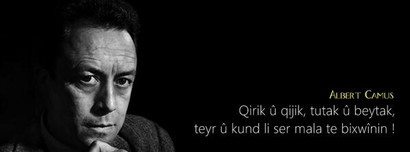 Qirik û qijik, tutak û beytak, teyr û kund li ser mala te bixwînin ! 

Albert Camus