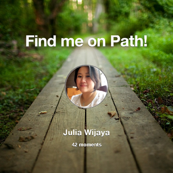 Juliasnd's tweet photo. I've shared 42 memories with my friends on #Path - see them now at http://t.co/4oxauALcb5! #thepersonalnetwork http://t.co/JJPFWXbwDJ