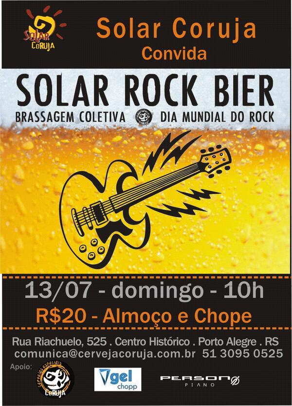 O Dia Mundial do Rock - Brassagem coletiva no Solar Coruja, amanhã partir das 10h - <a href="/cervejacoruja/">Cerveja Coruja</a> <a href="/radioputzgrila/">Rádio Putzgrila</a>