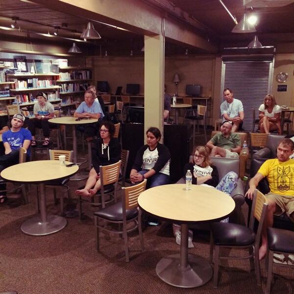 PaulHurckman's tweet photo. Last session of the day for @Venture #venturemidwesttour - watching @road_resistance film on the crisis in Burma. http://t.co/okuhqYxYJY