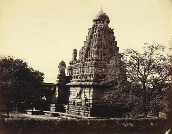 GujaratHistory's tweet photo. 156 years old photo of Grishneshwar Jyotirlinga Shiv temple at Verul-Ellora Maharashtra taken by Johnson in 1860 AD. https://t.co/S9N40rXjxX
