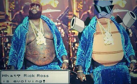 BasedPikachu's tweet image. Rick Ross wanna be Blastoise so badly.