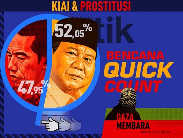 detikcom's tweet photo. Pertama kalinya dalam pilpres, hasil quick count antar lembaga survei berbeda tajam http://t.co/wJxDkzzfjs http://t.co/KOUm5QZhB6