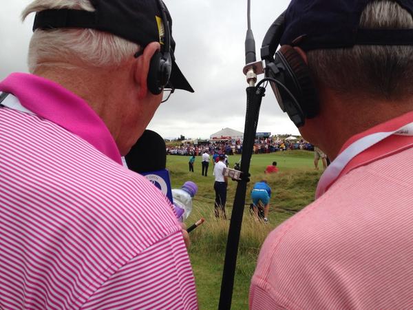 TheOpenLive's tweet image. RADIO: Ron Jones &amp;amp; @PaulEalesGolf  watching @TheSergioGarcia playing his bump &amp;amp; run