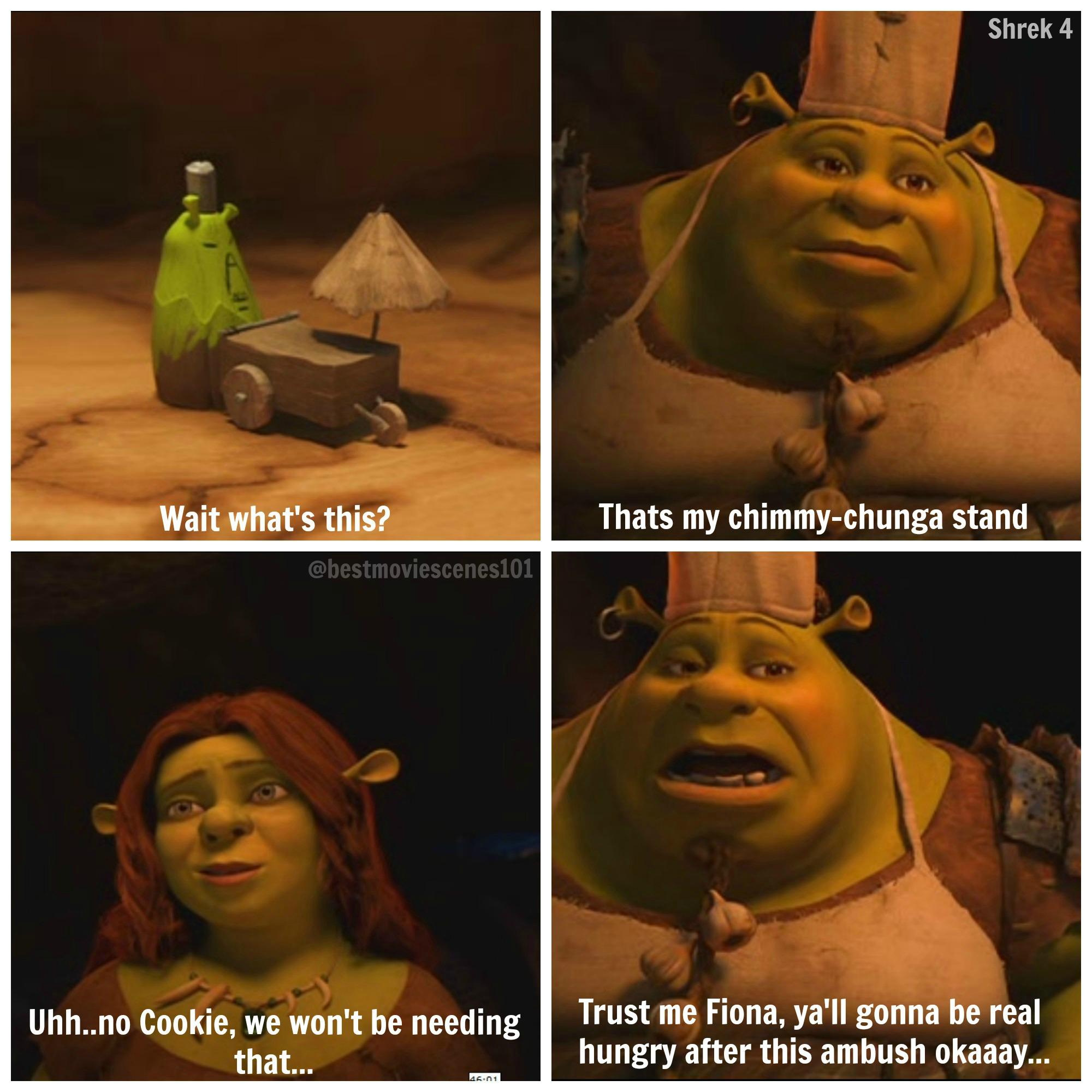 Shrek Cookie GIF - Shrek Cookie Thats My Chimichanga Stand