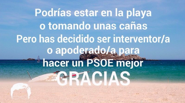 ConEduMadina's tweet photo. Nuestro reconocimiento y cariño a los interventores y apoderados de todas las candidaturas. Hoy #GanaElPSOE http://t.co/biKkEtGbQe
