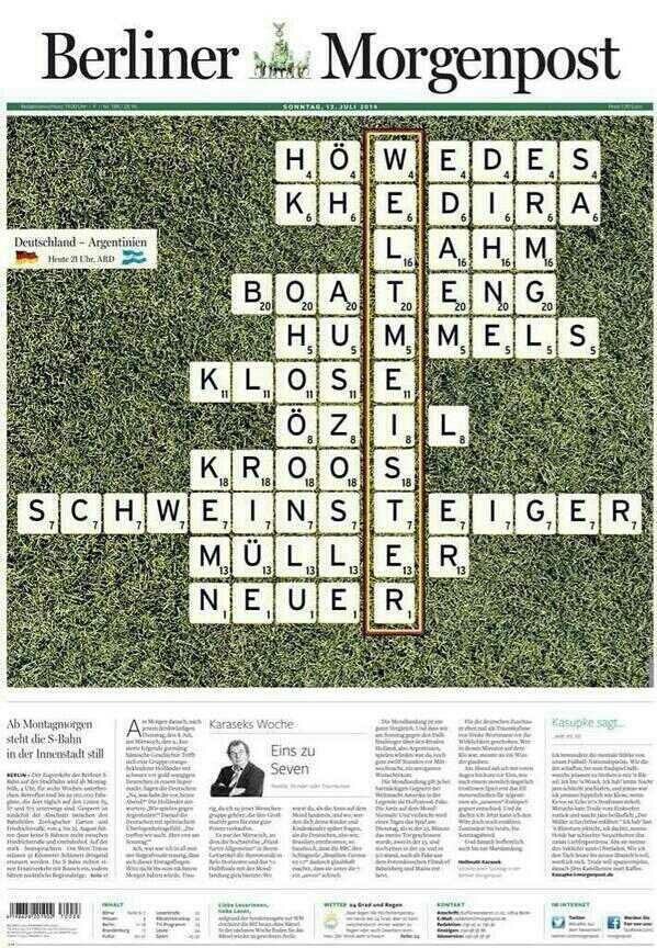 ticestapel's tweet photo. Een geniale voorpagina Berliner Morgenpost! http://t.co/6GjUnAWf3X
