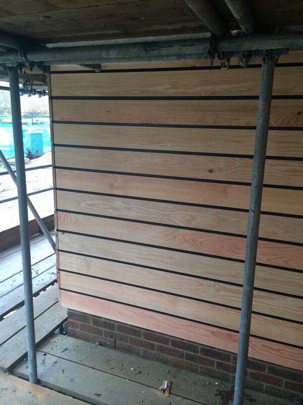 PGContracts's tweet photo. Bit of cladding in Bisham abbey on the sports academy project http://t.co/64jilOapvf