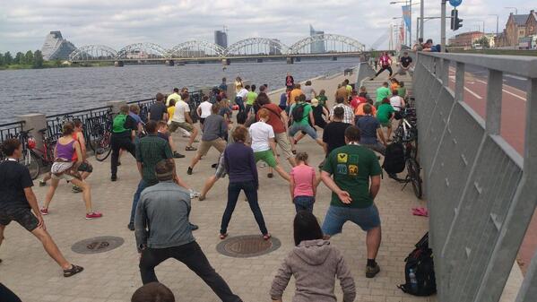 MegaRiga's tweet image. Lazy morning event "Stretch like Riga cat".