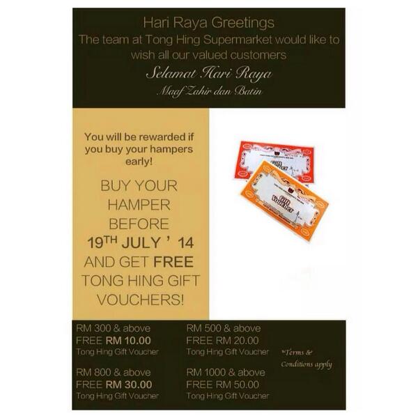 tong_hing's tweet photo. Do not miss out on our #EarlyBirdPromotion for #HariRaya hampers here at Tong Hing Supermarket! @KKCity @hitzfmSabah http://t.co/3qQHrsO5Ob