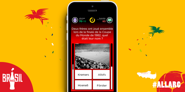 cocacolafr's tweet photo. Dernière question : 2 frères ont joué ensemble lors de la finale de la #CDM82, quel était leur nom ? #QuizUp #ALLARG http://t.co/XjsobNkLmU