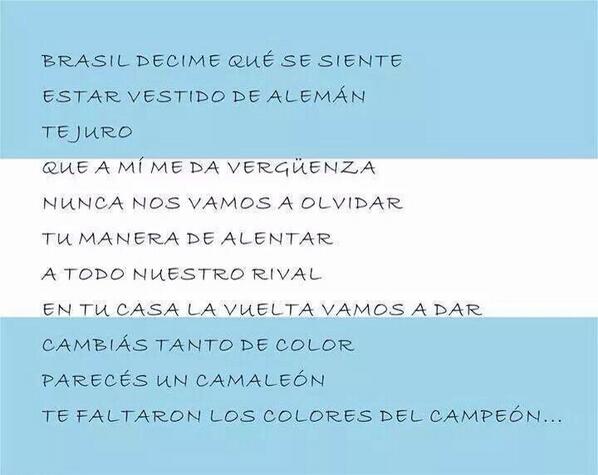 UnOsoSabio's tweet photo. HOY SOMOS TODOS ARGENTINOS #ArgentinaCampeonBrasil2014 http://t.co/iKHkDPm4i7