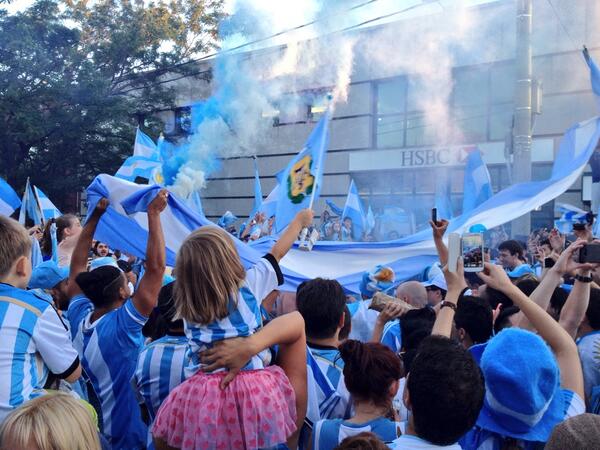 Min90TO's tweet photo. Best Toronto Spots to Watch the #ARG vs. #GER Final: 

ARGENTINA FANS WILL BE AT ST CLAIR WEST &amp; VIA ITALIA! http://t.co/49DGXgK8so