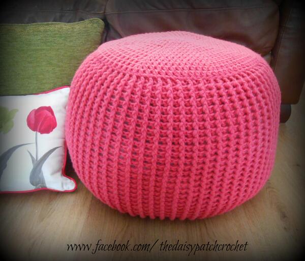 The_Daisy_Patch's tweet photo. #Crochet pouf/floor cushion made to order. All colours available. €85. DM to order #handmade #interiordesign http://t.co/7FWoZbixp8