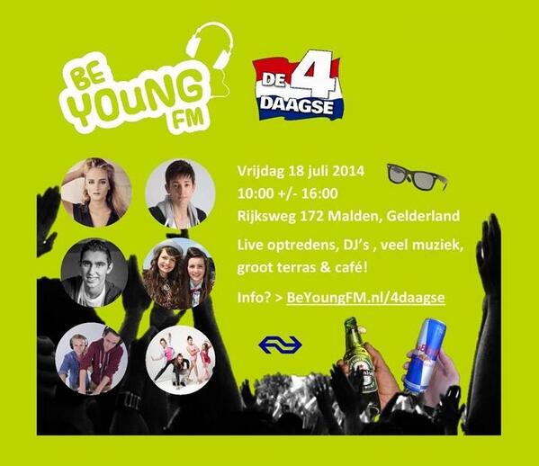 SarahJuliaMusic's tweet photo. Vrijdag de 18de treden wij om 12.30 uur op in Malden tijden de Nijmeegse 4 daagse bij @BeYoungFM met o.a. @1alesmusic http://t.co/jMxx5dw0tG
