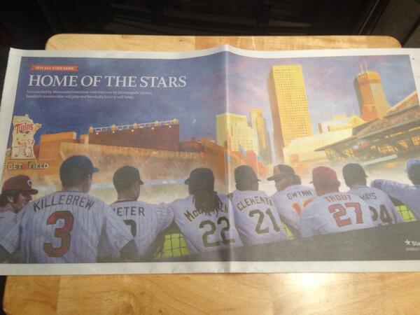 PerryLaskaris's tweet photo. Cool pic from the Sunday @StribSports page. #2014ASG http://t.co/rmP7kftLkE