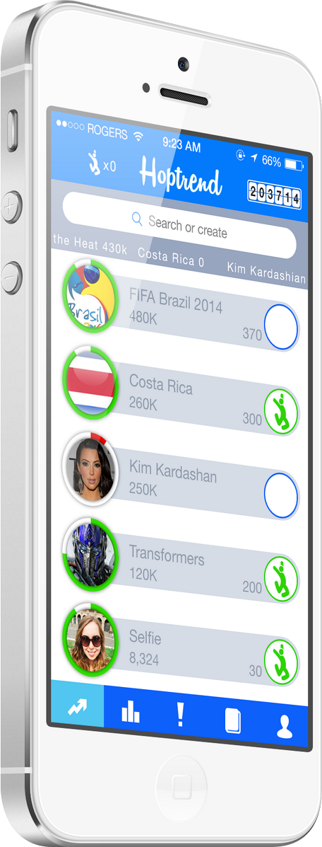 Hoptrend's tweet image. Social Media turns competitive when Hoptrend.com turns real life into a game of timing and recognition #HT