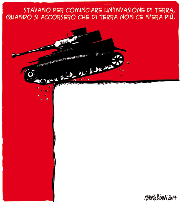 maurobiani's tweet photo. #israele #palestina Gaza, invasione di terra. Vigna per @ilmanifesto http://t.co/d5waFbVKgU