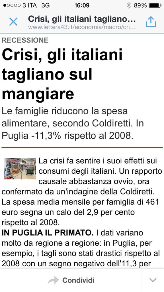 FmMosca's tweet image. ITALIA = GRECIA 

Ma l'#ebete FINGE NORMALITÀ 

LEGGETE DOVE SIAMO !

Via @SegatDavide 

lettera43.it/economia/macro…