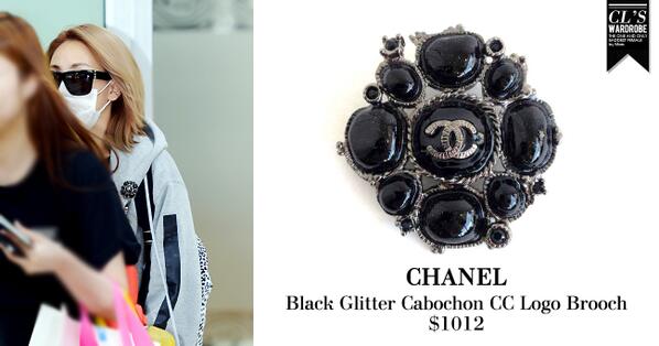 CL'S WARDROBE on X: [Fashion] #CL Brooch：@CHANEL Black Glitter Cabochon CC  Logo Brooch $1012  / X