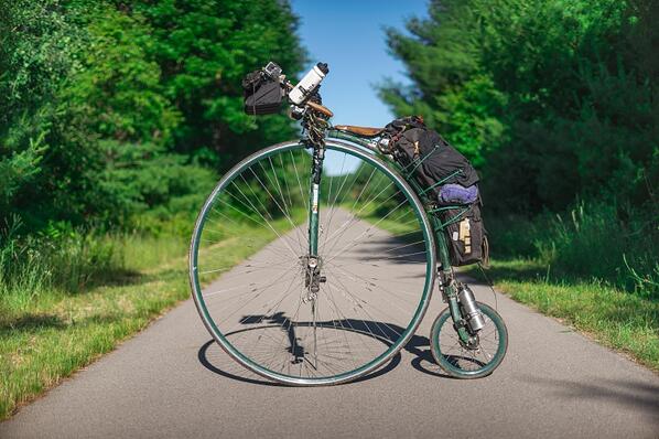 600 miles in, and the wheel rolls on.. Photo's here smu.gs/1k2Ira4 #Pennyfarthing #bicycletouring