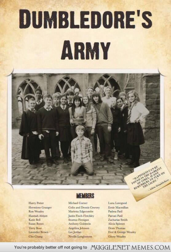 SoulOfPotter's tweet photo. El ejercito de Dumbledore. http://t.co/WLp66bvCn9