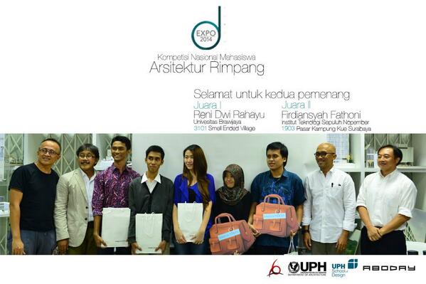 DesignExpo2014's tweet image. Selamat Reni dan Firdiansyah, pemenang Kompetisi Nasional Mahasiswa: Arsitektur RIMPANG!