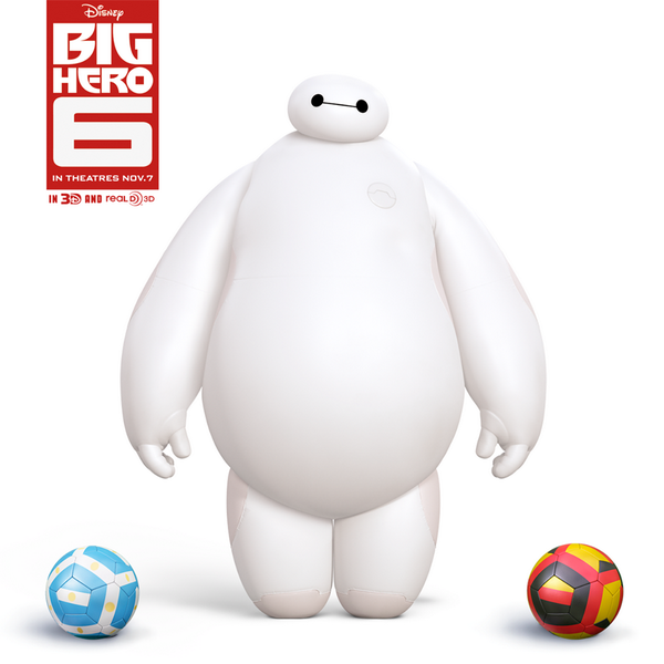 Keep your eyes peeled during today's big match and you just might see me! #MeetBaymax