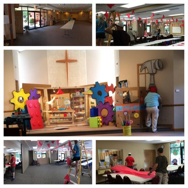 Decorating for VBS! 🙏🎨🎶 #sharethemission @WiscoLutheranHS