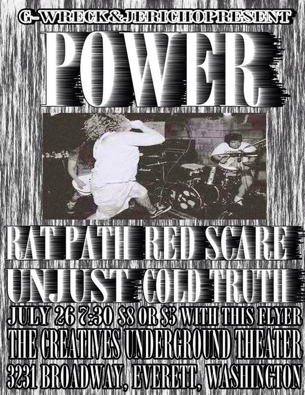 Next show in Everett which is our tape release