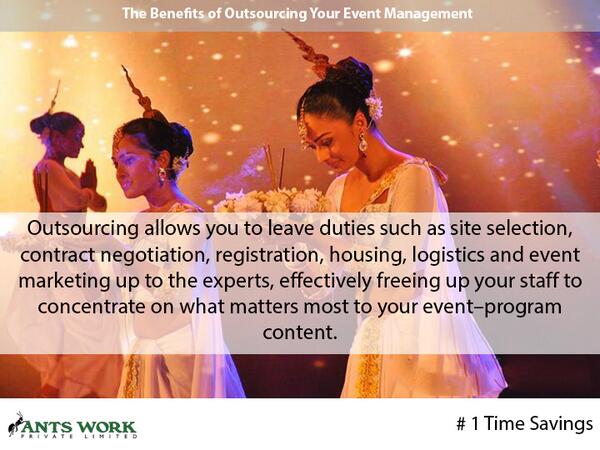 antsworkpvtltd's tweet photo. The benefits of out-sourcing #event management. # 1 Time Savings. http://t.co/yvwRjqcsuh