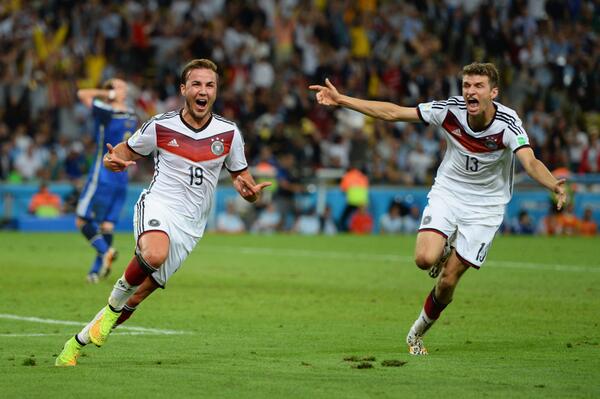 FIFAWorldCup's tweet photo. #GERARG GALLERY: Take a look at some of the standout pics from #WorldCup Final #GER #ARG - http://t.co/oU8zBDGJOi http://t.co/vnZEat1yMI