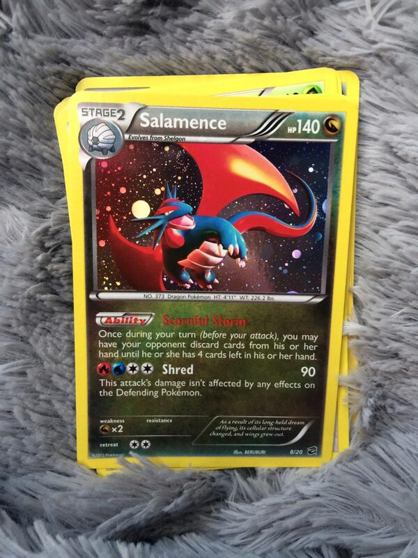 PokeCardPorn's tweet photo. Fantastic Reverse Holo Salamence Card http://t.co/085JAcq7uw